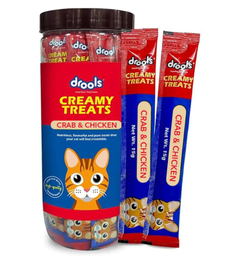 [8906125483778] Drools Creamy Treats – Crab &amp; Chicken 25 Sticks