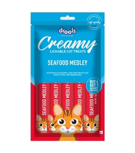 [8906125484751] Drools Creamy Treats – Seafood Medley 5 Sticks