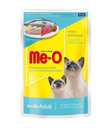 [8850477019768] Me-O Cat Food – Tuna with Chicken in Jelly (80g Pouch)