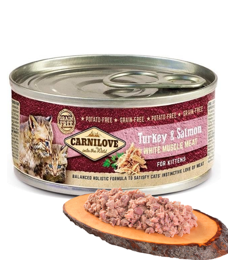 [8595602528950] Carnilove Turkey & Salmon for kittens (12pcs x 100g cans)
