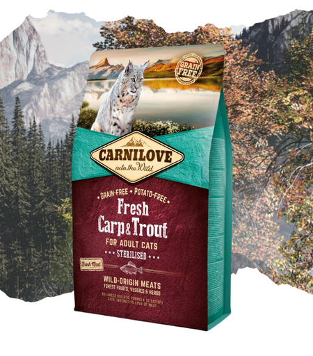 [8595602527441] Carnilove Fresh Carp &amp; Trout Sterilized for Adult cats 2 kg