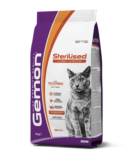 [8009470297172] Gemon Sterilized Cat Food with Turkey – 2 kg