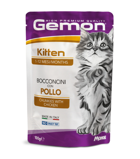 [8009470300636] Gemon Kitten Cat Chunkies with Chicken – 100 g × 24 pcs