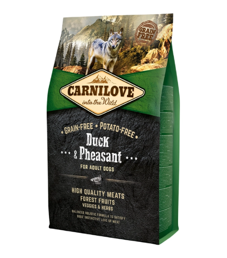 [8595602553686] Carnilove Duck & Pheasant for Adult Dogs – 4 kg