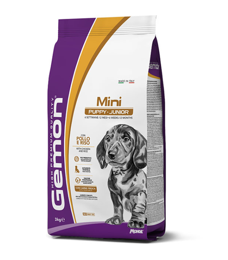 [8009470386043] Gemon Mini Puppy & Junior Dog Food – 3 kg