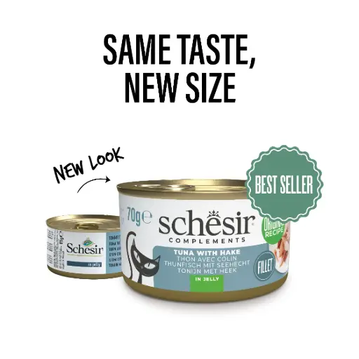 Schesir Cat Can Tuna with Hake in Jelly 70g