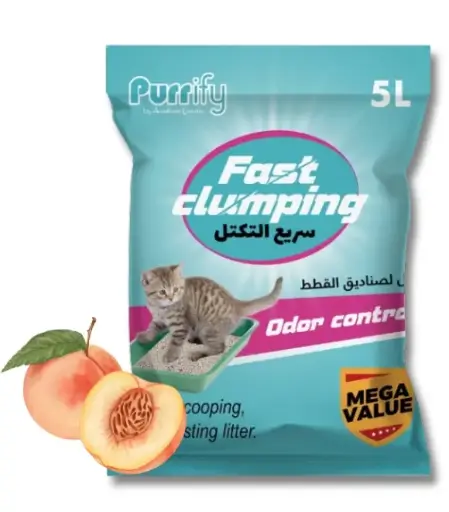 [6359346129468-Peach] Purrify Fast Clumping Cat Litter 5Ltr Peach