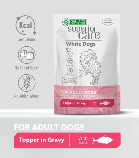 Nature’s Protection Superior Care Adult All Breed Dog White Coat Tuna Wet Food – 70g