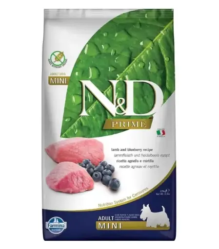 [8010276021816] PZ-Farmina N&D Prime Lamb & Blueberry Adult Dog Mini – 2.5 kg