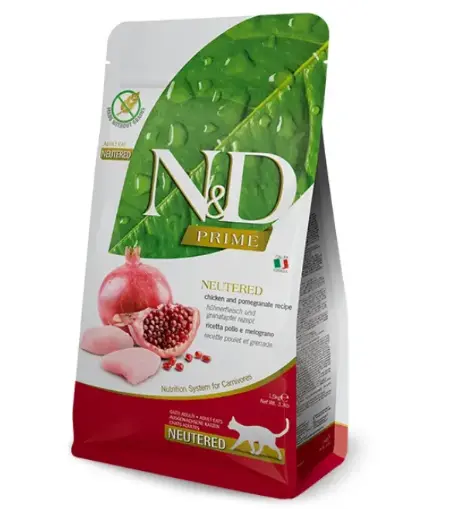 [8010276030467] Farmina N&D Prime Chicken & Pomegranate Neutered Adult Cat – 1.5 kg