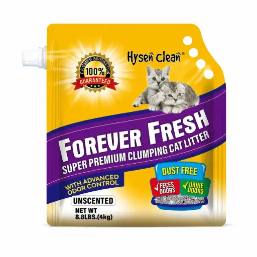 [6972229784747] Hysen Clean Forever Fresh Super Premium Clumping Cat Litter Unscented 4kg