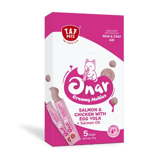 [5207147218236] TAF Pets Onar Creamy Melties Salmon & Chicken Cat (5X14g) 70g